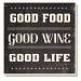 Good Food Good Wine Coasters Set of 4