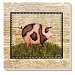 Pig on Wood Coasters Set of 4