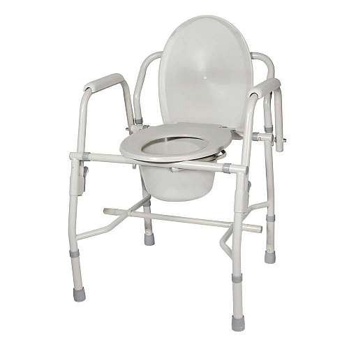 Deluxe Steel Drop-Arm Commode