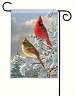 Winter Cardinals Garden Flag