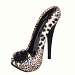 High Heel Polystone Wine Holder, Black and Tan Leopard