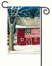 Winter Barn Garden Flag