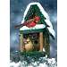 Cardinals in Snow Garden Flag