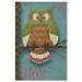 Whimsical Owl on Blue Thank You Notes
