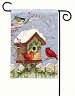 Christmas Birdhouse Garden Flag