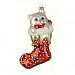 Jingle Bell Kitty White with Red Stocking Ornament