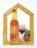 Large Wine with Cheese and Grapes Steeple Window Panel