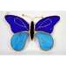 Dark & Light Blue Butterfly wLeaves Sun Catcher