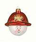 Fireman Snowman Red Ornament