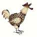 Rooster Solar Statue