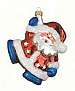 Red White and Blue Santa Ornament