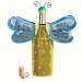 Polka Dot Dragonfly Metal Wine Bottle & Cork Holder