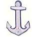 White & Blue Anchor Small Window Thermometer