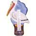 White Pelican on Pier Large Window Thermometer