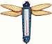 Blue Dragonfly Small Window Thermometer
