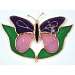Purple & Pink Butterfly wLeaves Sun Catcher