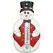 Holiday Snow with Red Vest Small Window Thermometer