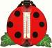 Ladybug on a Leaf Small Window Thermometer