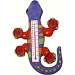 Climbing Purple Orange & Green Gecko Large Window Thermometer