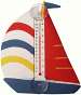 White Red & Blue Sailboat Large Window Thermometer