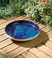 Mini Glazed Bird Bath Blue