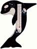 Leaping Orca Whale Small Window Thermometer