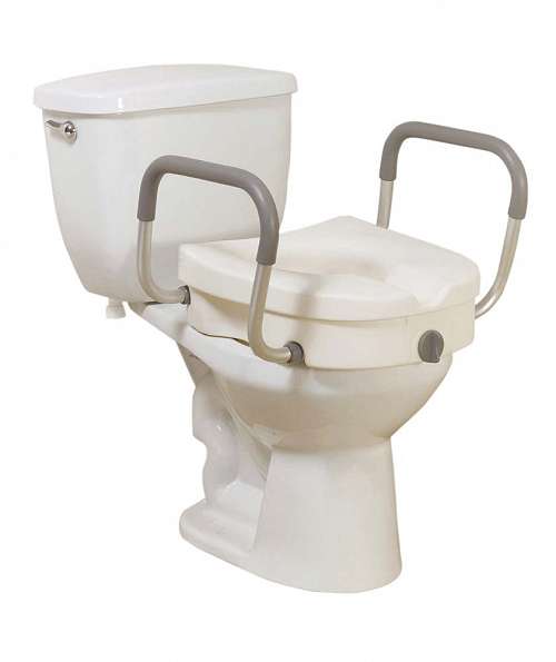 Locking Riser Toilet Seat with Arms
