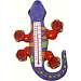Climbing Purple Orange & Green Gecko Small Window Thermometer