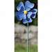 Painted Flower Blue Spinner Stake Small