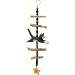 Leaping Black & White Cat Driftwood Sculpture