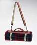 Fleece Blanket Tote w Water Proof Backing - Red Tartan