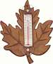 Stained Maple Leaf Small Window Thermometer