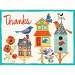 Avian Friends Birdhouse Embellished Thank You Notes