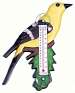 Goldfinch on Branch Small Window Thermometer