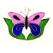 Pink & Purple Butterfly wLeaves Sun Catcher