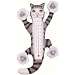 Climbing Grey Tabby Cat Large Window Thermometer