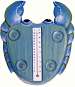 Blue CRAB Small Window Thermometer
