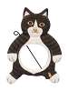Black & White Cat Body Fruit or Birdseed Ball Birdfeeder