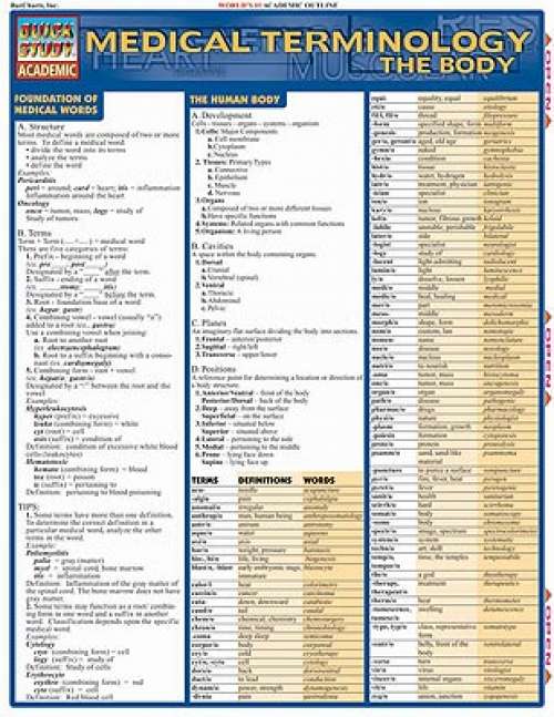 Quick Study Guides: Medical Terminology-The Body