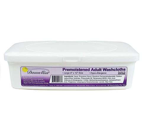 Dawnmist Premoistened Adult Washcloths