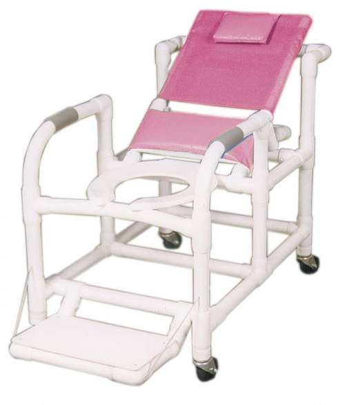 Reclining Shower Chair with Folding Footrests