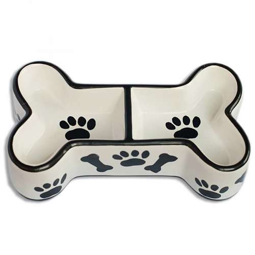 Divided Bone and Paw Food Dish
